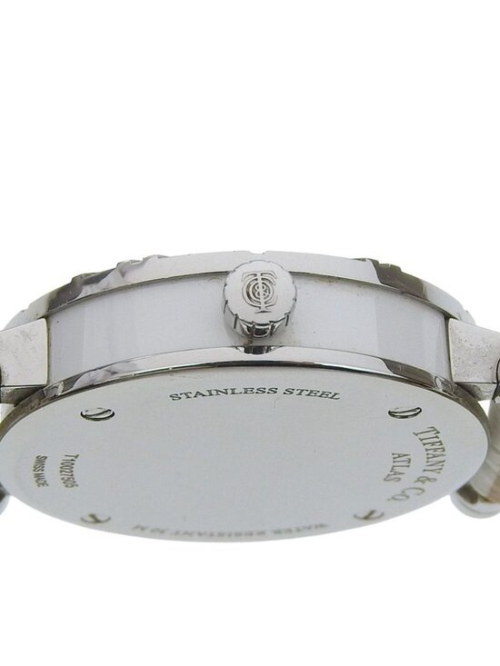 Tiffany & Co Atlas Stainless Steel Leather Silver Kuo Analog Display White Dial main image 6